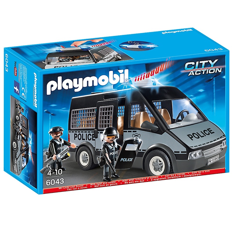 udmelding løfte op smeltet Playmobil Politi patruljevogn med lys og lyd