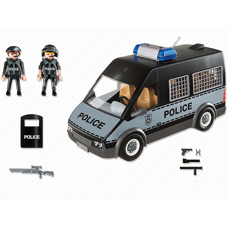 udmelding løfte op smeltet Playmobil Politi patruljevogn med lys og lyd